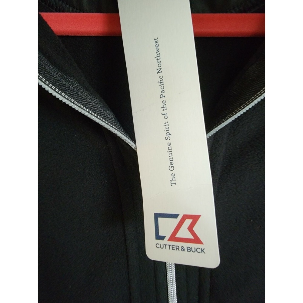 Cutter & Buck L Black Unisex Hybrid Full Zip Puffer Fleece Vest NWT - Picture 10 of 12